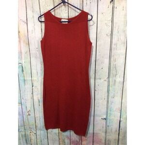 Papell Boutique Bodycon Knit Dress Red Sleeveless Adrianna Papell Size S Wool Bl